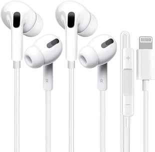 2 Pack Lightning Headphones Apple MFi Certified Wired Earphones iPhone Headphones In-Ear Earbuds Noise Isolating Built-in Microphone & Volume Control Compatible with iPhone 14/13/SE/12/11/XR/8/7/XS
