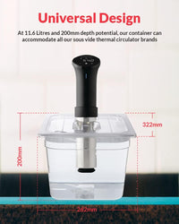 Sous Vide Container Water Tank Compatible with Inkbird ISV-1000 CLEAR 11.6L