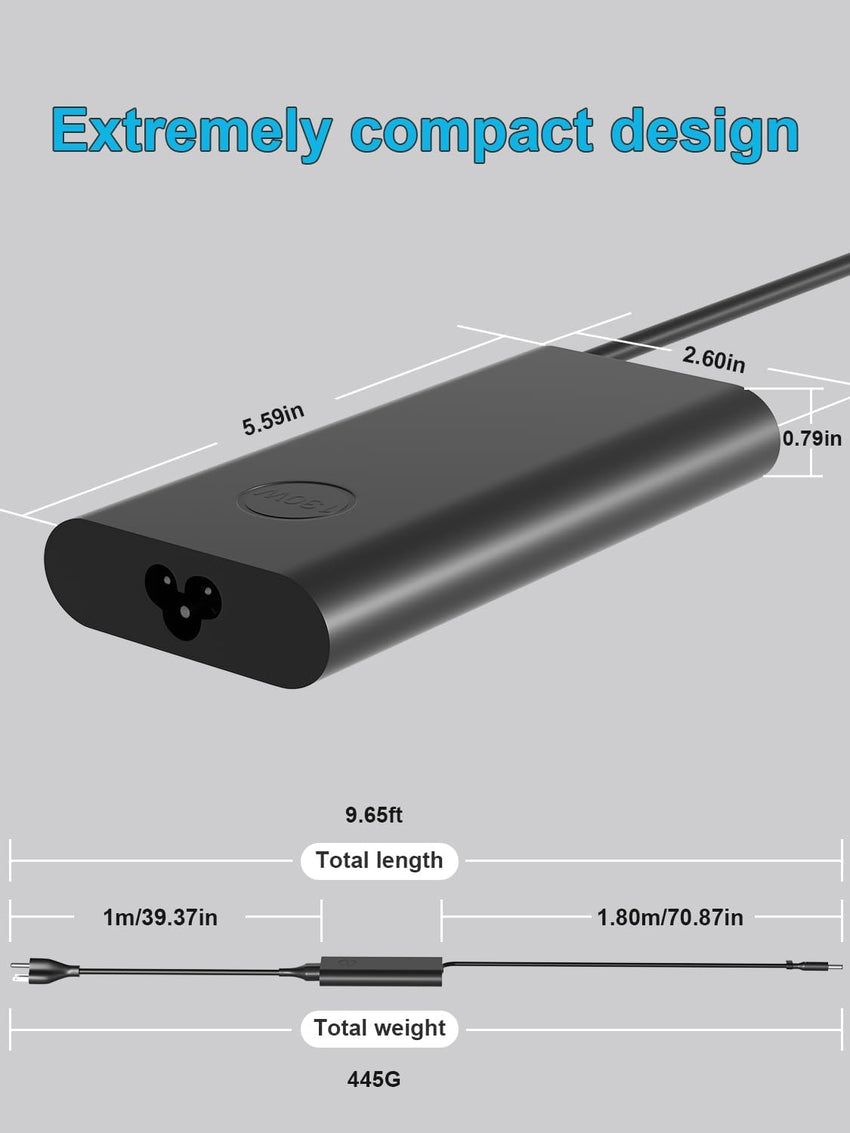 130W AC Charger for Dell Inspiron 14 16 plus 15 17 Precision 3520 5510 M5520 5520 5530 5540 XPS 12 13 15 7590 9550 9560 9570 9360 Laptop Inspiron 27 24 22 20 OptiPlex 3000 5000 7000 AIO Desktop