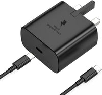 Galaxy A16 / A16 5G Charger Plug [25W] Super Fast Charger Plug Compatible For Samsung Galaxy A16/A16 5G USB Type C Fast Charging Cable [1M] High Speed Adapter UK 3 Pin Mains wall Phone