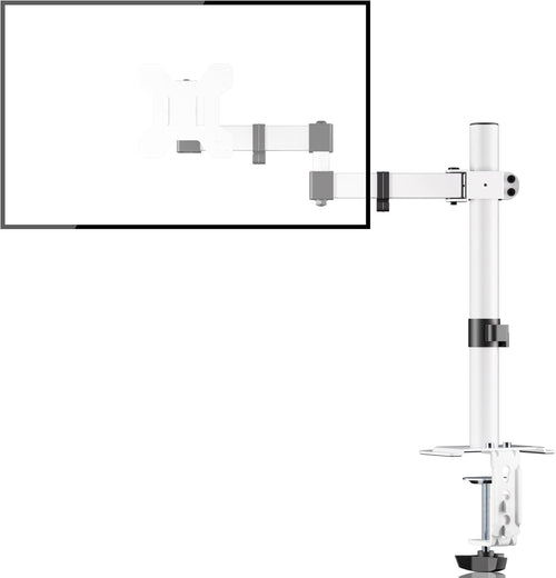 Single Monitor Arm Desk Mount, Max Load 10kg, Single Monitor Mount for 13-32 inch LCD LED Screens, Adjustable Single Desk Mount with Tilt Swivel Rotation, 2 Mouting Options, Vesa 75x75/100x100mm White