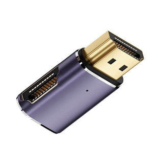 NFHK HDMI Male to HDMI 2.1 Female Flat Horizontal 90 Degree Right Angled UHD Extension Adapter Support 8K 60hz HDTV