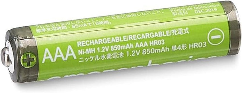Amazon Basics 12-Pack Rechargeable AAA NiMH High-Capacity Batteries, 850 mAh, 1.2V, Recharge up to 500x Times, Pre-Charged