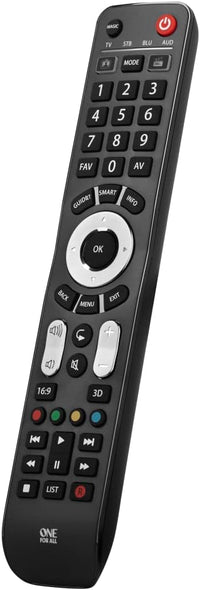 One For All Evolve 4 Universal Remote Control - Operates 4 devices (TV Freeview Blu-ray and Audio) - Works with all brands - Black -URC7145