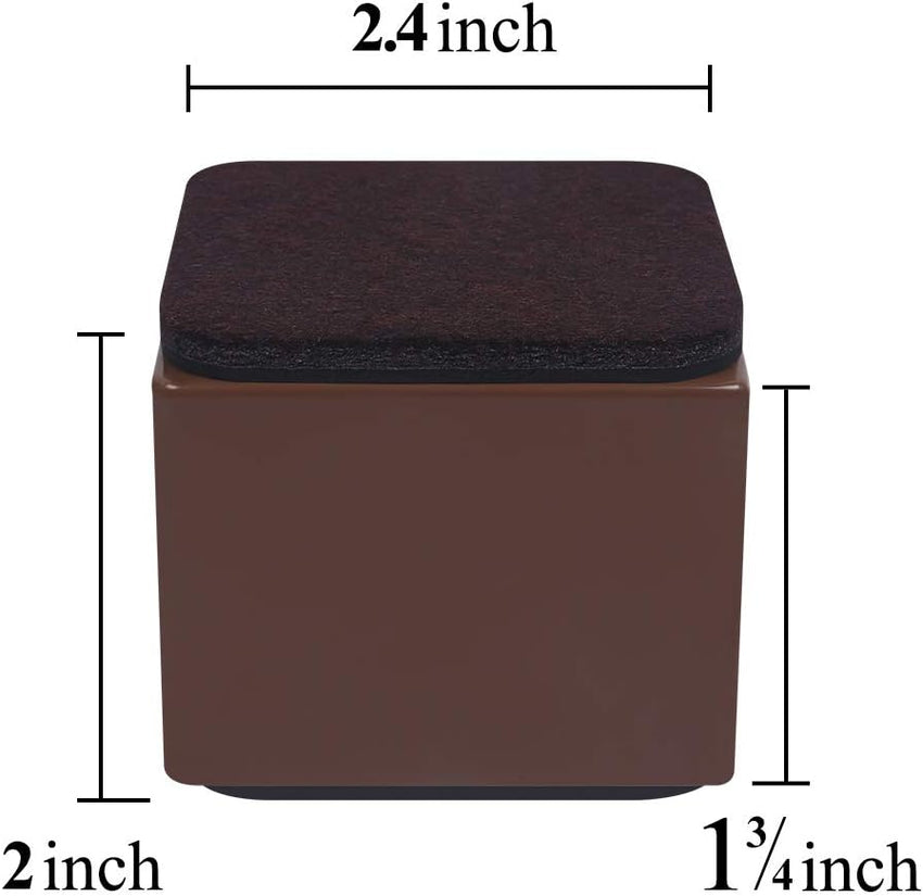 Furniture Risers Heavy Duty 2" Lift Supports 20,000 lbs â Square Brown