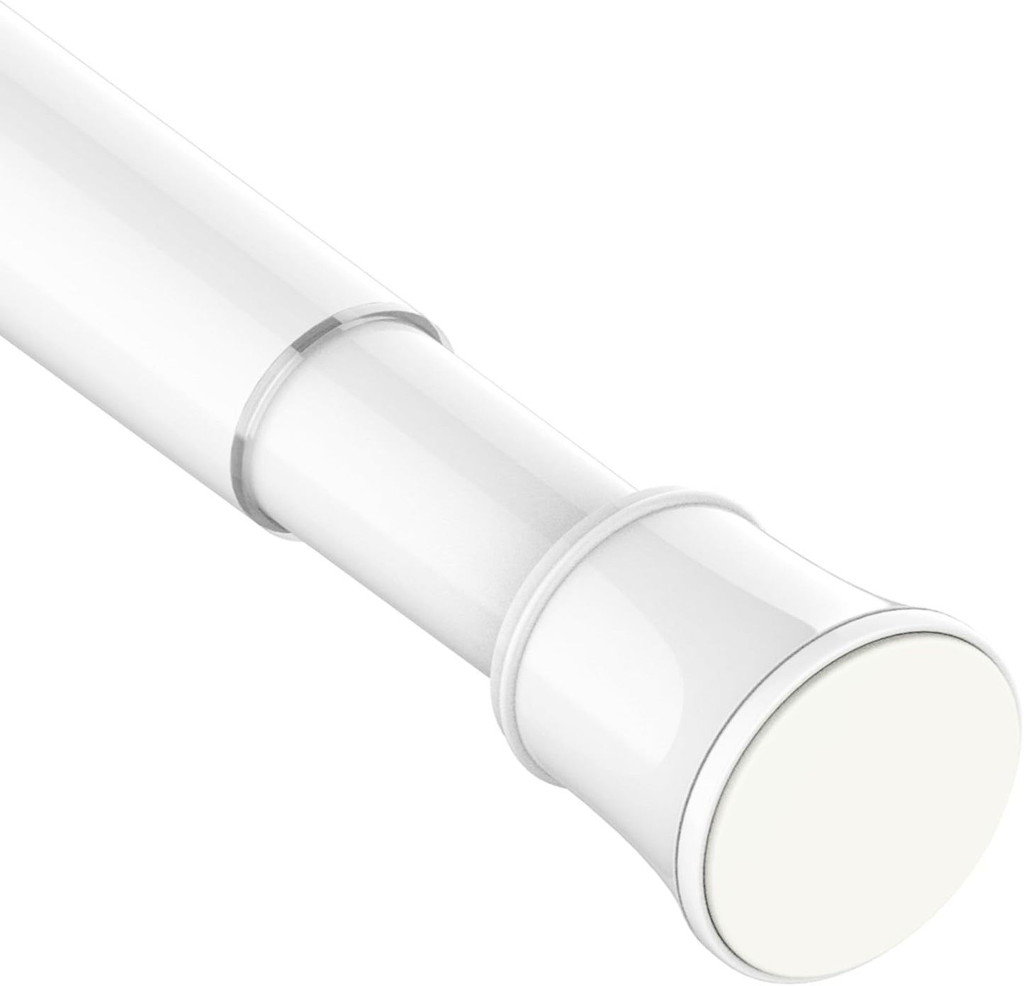 1PC Extendable Curtain Tension Pole No Drill Telescopic Shower Curtain Pole Adjustable Shower Curtain Rail for Eyelet Curtains, Bathroom, Bedroom (170-260CM/67-103Inc, White)