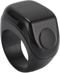 Electronic Finger Counter Smart Tasbeeh Digital Tasbih Vibration Reminder Touch Control 0.42in Screen Black