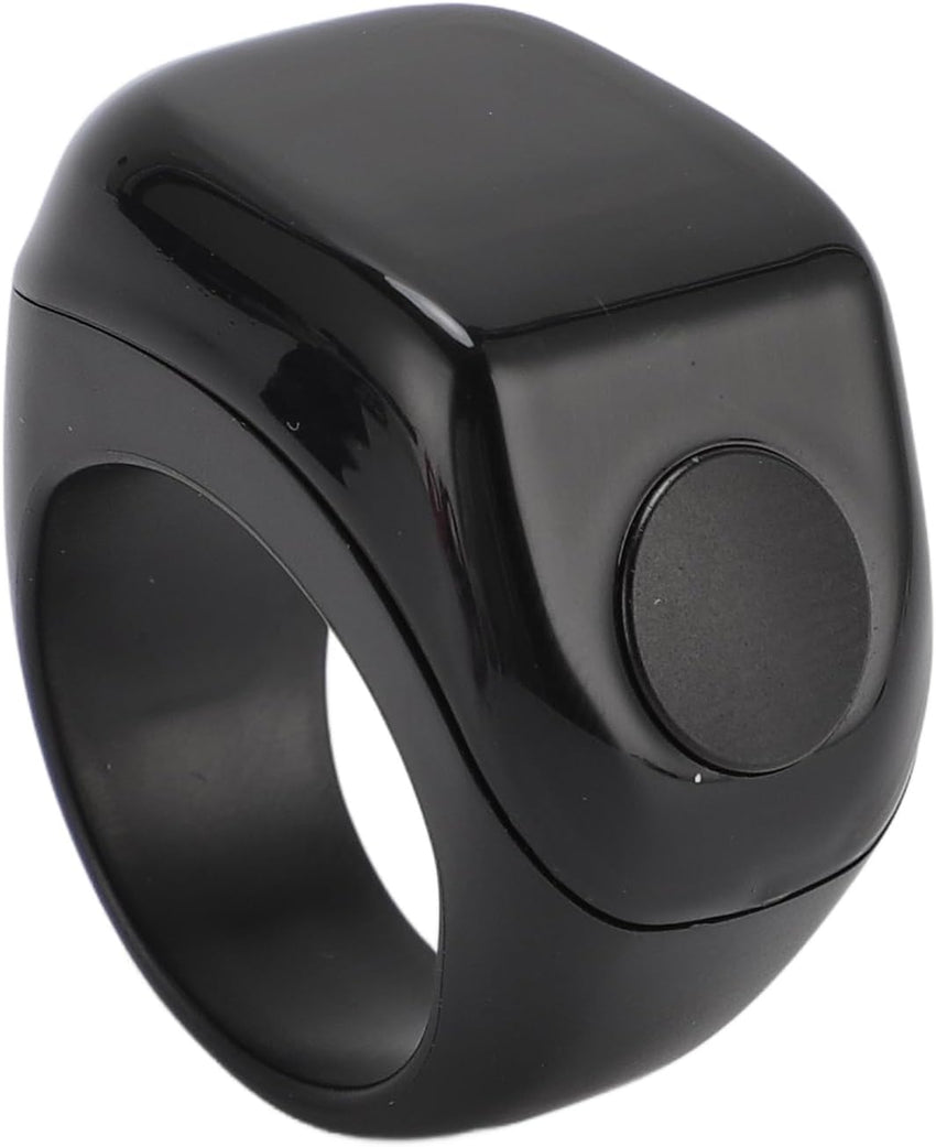 Electronic Finger Counter Smart Tasbeeh Digital Tasbih Vibration Reminder Touch Control 0.42in Screen Black