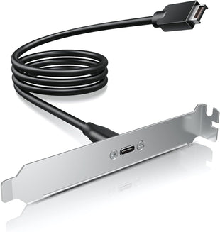 GRAUGEAR 20Gbps USB 3.2 Gen 2x2 USB-C Front Panel Adapter, Motherboard Header Extension Cable, USB-C Female to 20-pin USB Type-E A-Key Male Connector with PCIe Bracket, 19.6 in [G-AD-ETC-10G]