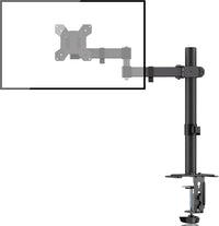 Single Monitor Arm Desk Mount, Max Load 10kg, Single Monitor Mount for 13-32 inch LCD LED Screens, Adjustable Single Desk Mount with Tilt Swivel Rotation, 2 Mouting Options, Vesa 75x75/100x100mm White