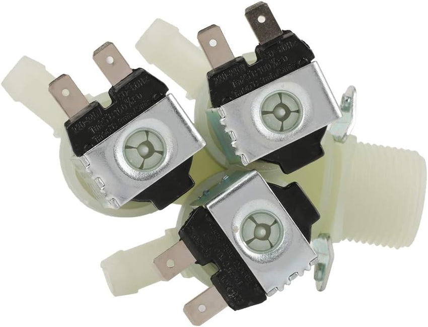 TOPINCN 3-Way Electric Solenoid Valve N/C for Water Inlet AC 220V G3/4 â Brass