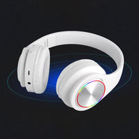 QZH Gaming Headset Head-Mounted Luminous B39 Headphone Wireless Bluetooth Earphones Black Red