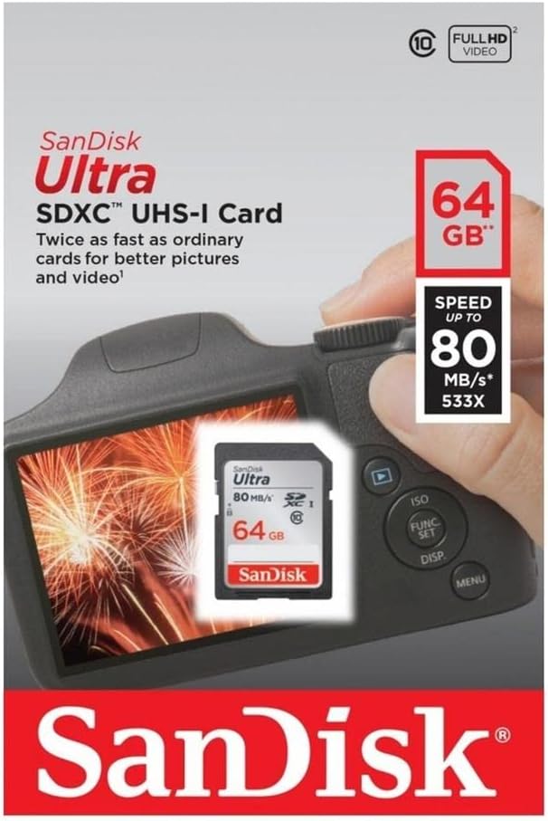 SanDisk Ultra SDXC Memory Card 64GB Class 10 U1 â Black/Grey
