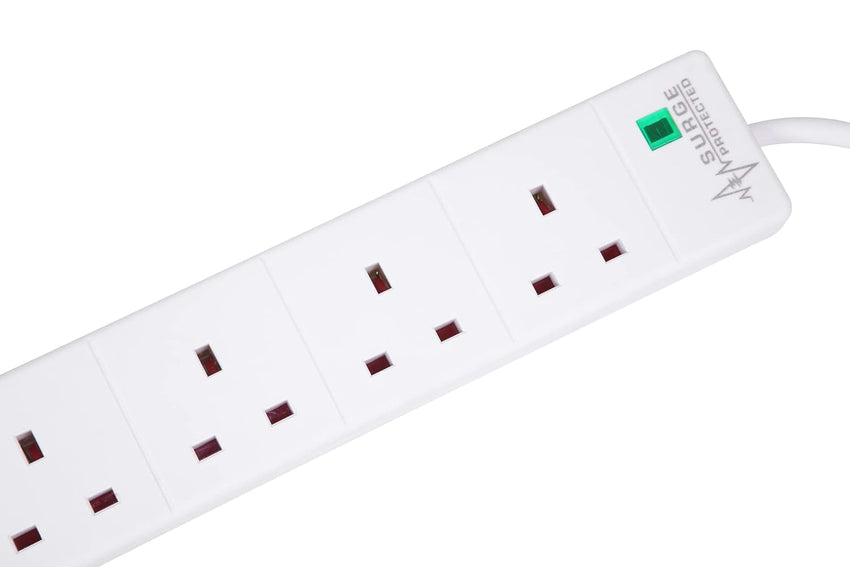 PRO ELEC PELB1703 6 Gang Extension Lead with Surge Protection White, 5m