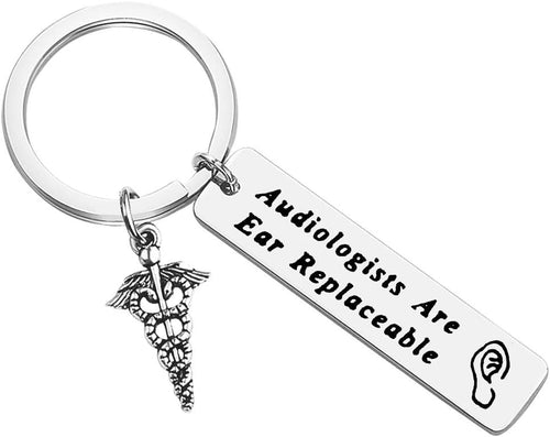 Audiologist Keyring Funny Thank You Gift â Silver