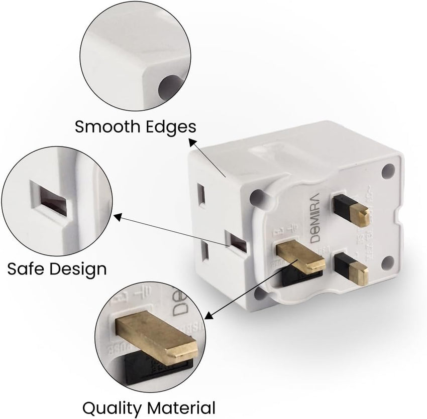 3 Way Power Adapter | Double Plug Adapters UK | Multi Socket Plugs Extension | Double Plug Socket | 3 Way Plug Adapter | Heavy Duty 13A Fuse