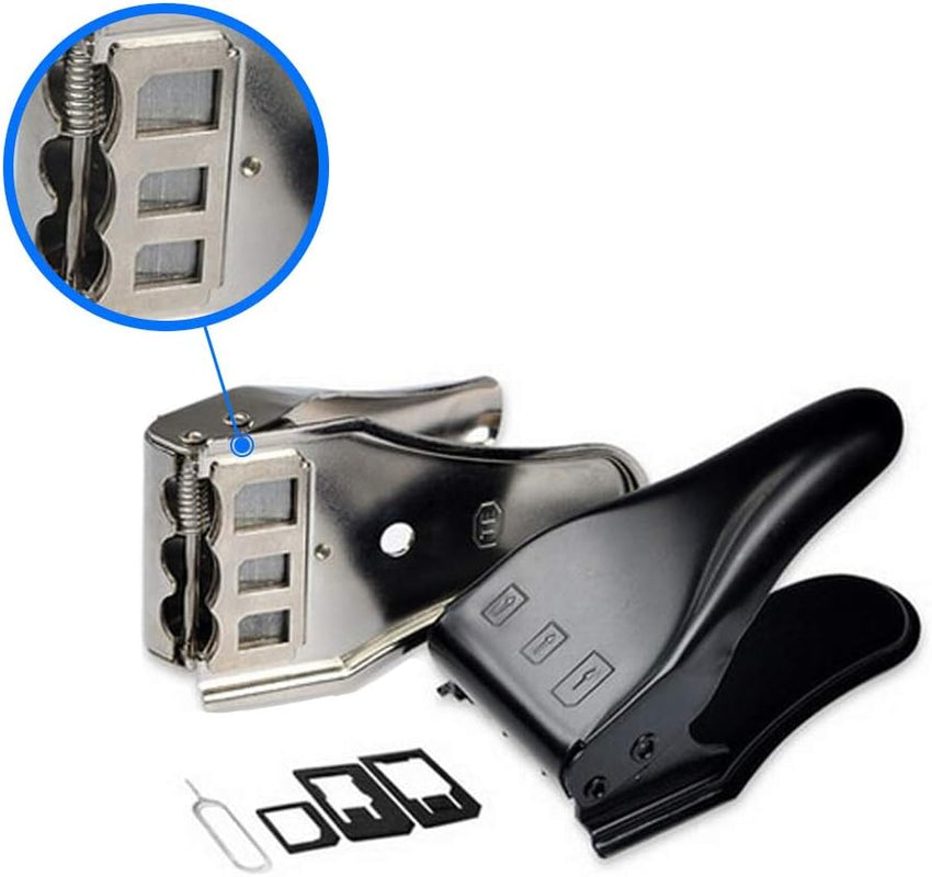 MMOBIEL Universal 3 in 1 / Standard Sim/Micro Sim/Nano Sim Card Cutter Compatible with iPhone Samsung Sony Huawei Motorola etc incl. 3 SIM Adapters + 1 SIM Card Eject Pin