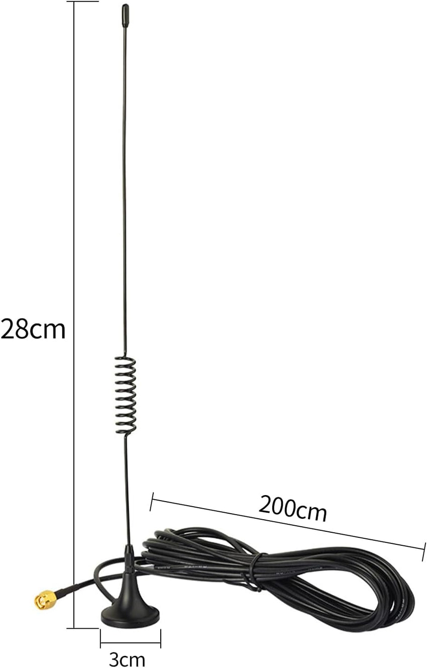 Bingfu 868 Mhz LoRa Antenna 5dBi SMA Male Antenna with Magnetic Base 2M RG174 Cable Compatible with Arduino SIM868 GSM GPRS GPS Module Homematic CCU3 CCU2 CCU1 Radio Module LoRa Module