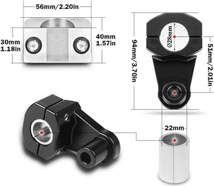 Motorcycle Handlebar Risers MASO Universal Handlebars Risers Fit For 7/8" 22mm / 11/8" 28mm Aluminium Alloy Durable Bars Clamp