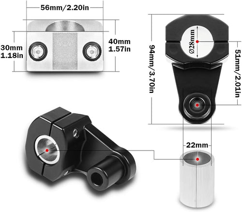 Motorcycle Handlebar Risers MASO Universal Handlebars Risers Fit For 7/8" 22mm / 11/8" 28mm Aluminium Alloy Durable Bars Clamp