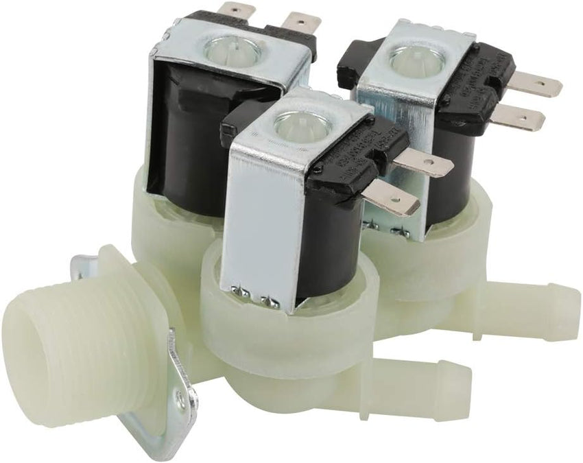 TOPINCN 3-Way Electric Solenoid Valve N/C for Water Inlet AC 220V G3/4 â Brass