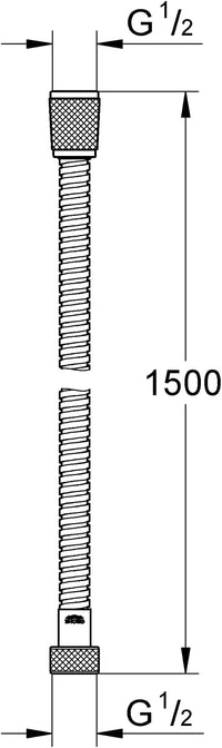 GROHE VitalioFlex Metal Shower Hose 1.5m Universal G1/2 Chrome â 22108000