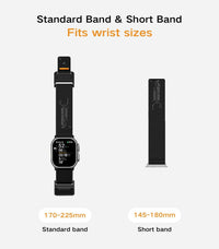 Aulumu A11 Mag Buckle Slim Band Designed for Apple Watch | Memory Quick Release | Velvet Nylon Braid | Stainless Steel Magnetic Clasp-Silver Black