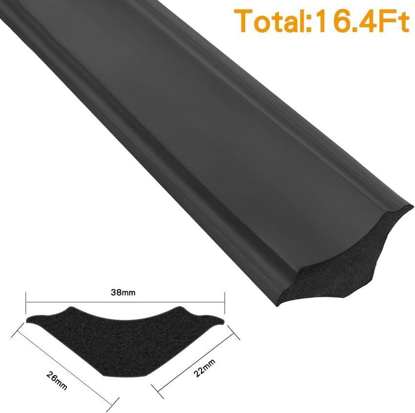 5m Moulding Trim Self Adhesive Flexible Skirting Board Wall Corner Edging Strip Caulk Laminate Beading Edging Strip for Cabinet Countertop Ceiling Floor Corner Decoration (38*26mm, Creamy White)