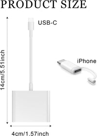 SD Card Reader for iPhone iPad,SD card to usb c Adapter for MicroSD,2 in 1