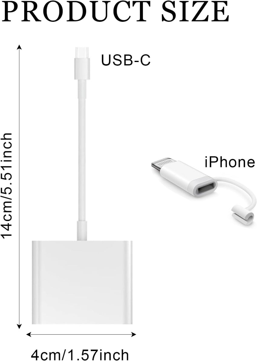SD Card Reader for iPhone iPad,SD card to usb c Adapter for MicroSD,2 in 1
