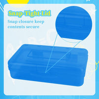 Pencil Box 2 Pack Plastic Large Capacity with Alphabet Stickers â Assorted