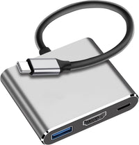 USB-C 4K HDMI Adapter - USB-C PD 100W, USB 3.0 Ports, MacBook, iPad Pro, Chromebook & Surface Convertor
