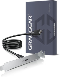 GRAUGEAR 20Gbps USB 3.2 Gen 2x2 USB-C Front Panel Adapter, Motherboard Header Extension Cable, USB-C Female to 20-pin USB Type-E A-Key Male Connector with PCIe Bracket, 19.6 in [G-AD-ETC-10G]