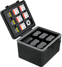 Camera Battery Case & Memory Card Holder for Canon LP-E6 Nikon EN-EL15 Sony NP-FZ100 â Black