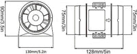 Aramox Bilge Blower Fan, 3 Inch 12V 2.9A Silent Inline Blower Inline Marine Bilge Air Blower for Yachts Boats Air Circulation