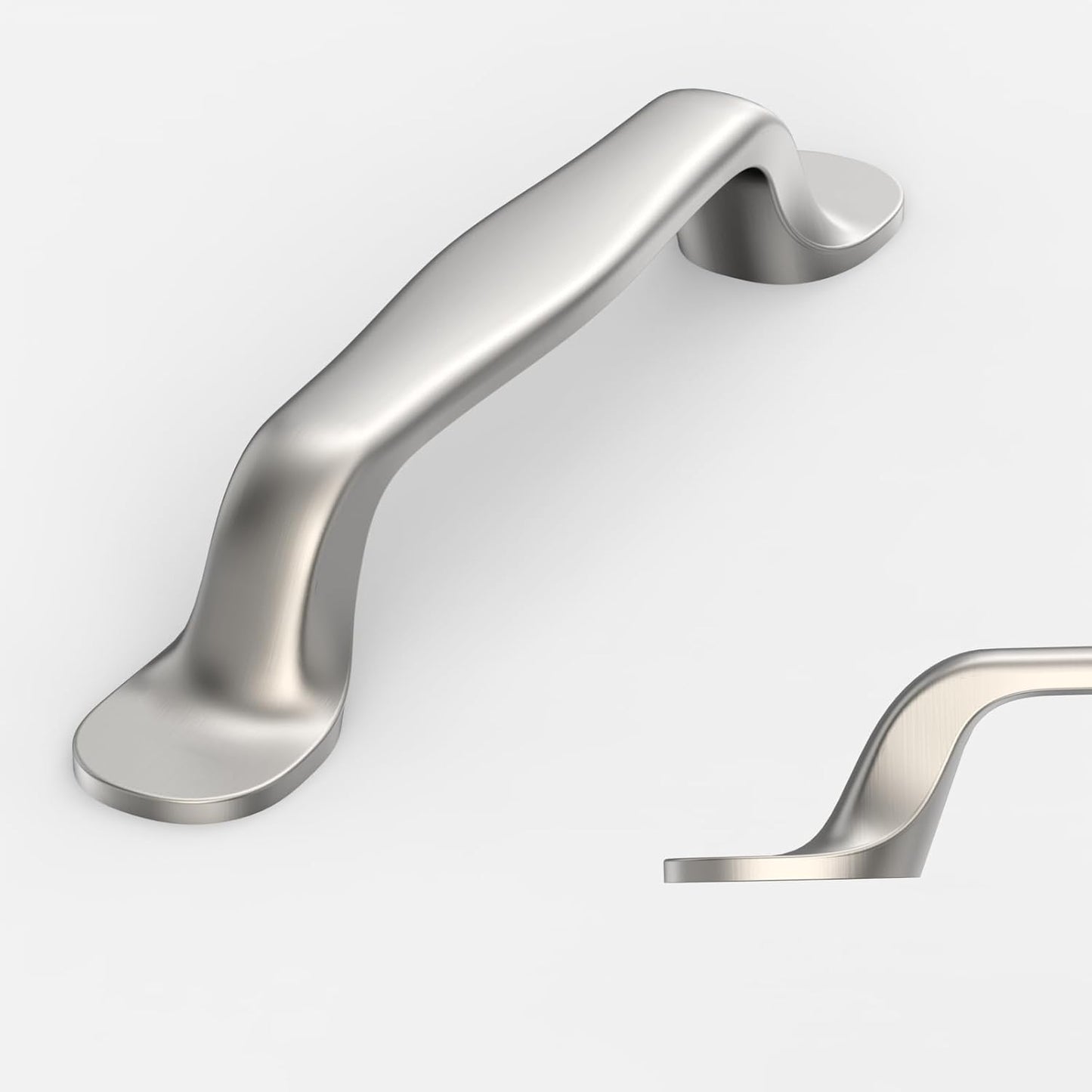 Amerdeco 10 Pack Brushed Satin Nickel Retro Cabinet Pulls 3.75 Inch(96mm) Hole Centers Kitchen Cabinet Handles Solid Zinc Alloy Cabinet Hardware Drawer Pulls AM009