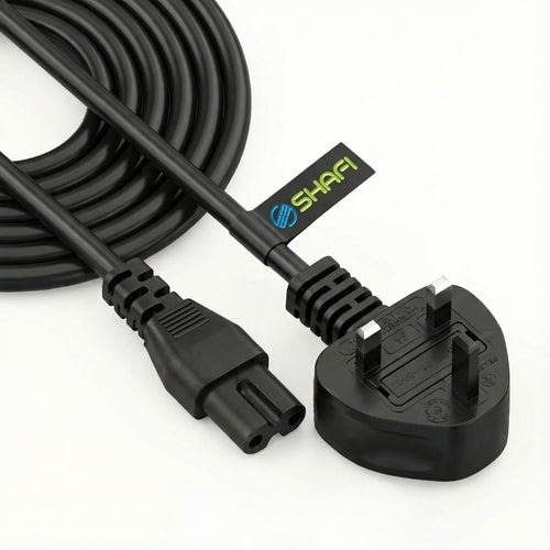 SHAFI(R) 5M Figure 8 Power Lead - 2-Pin IEC-C7 Universal 3-Pin UK Plug Power Cable - AC Mains Power Cord Compatible PS5 Power Cable UK Xbox Series X Soundbar LG Sony Samsung TV and Speakers - 5 Meter