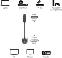 Amazon Basics HDMI-A to DVI (Male) Adapter Cable, Bi-Directional 1080P, Gold-Plated, 0.9 m, Single Pack, Black