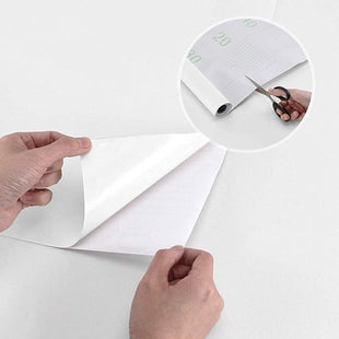 Decoroom Sticky Back Plastic White Paper Self Adhesive 90X500cm Peel and Stick Wallpaper Vinyl Film Roll Covering Wardrobes Drawers Bedroom Living Room Removable DIY Refurbished Furniture Stickers