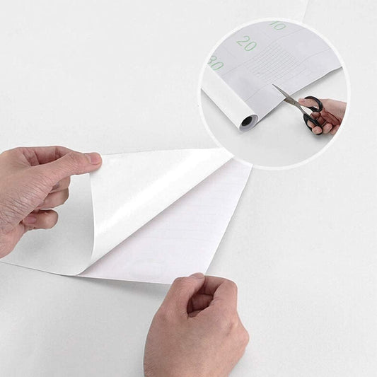 Decoroom Sticky Back Plastic White Paper Self Adhesive 90X500cm Peel and Stick Wallpaper Vinyl Film Roll Covering Wardrobes Drawers Bedroom Living Room Removable DIY Refurbished Furniture Stickers