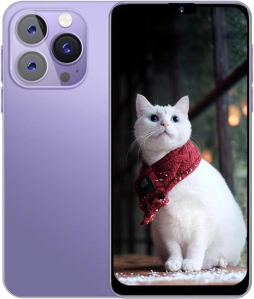 PrzTIk 6.3" HD Screen Cheap Smartphone, 16GB ROM (Expansion to 128GB), 4000mAh Large Battery, Dual SIM Dual Camera,Android 10.0,Support WIFI Bluetooth Face ID Mobile Phone (Purple)