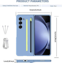 case Galaxy Z Fold 5 case with S Pen Fold EditionãS Pen + Caseã Compatible with Samsung Galaxy Z Fold5 Slim S Pen Phone Cover Shell replacement (Blue)