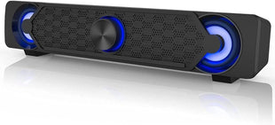 Smalody PC Speakers, Computer Speaker, USB Soundbar, Gaming with Cool LED Lights, Multimedia Speaker Perfect for PC Games,Computer, Desktop, Laptop