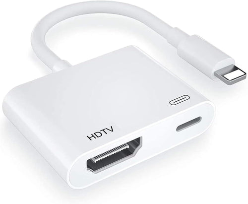 HDMI Adapter for iPhone and iPad, 1080P i-Phone to HDMI Adapter [Apple MFi Certified] Sync Screen Video & Audio Digital AV Converter for iPhone, iPad, iPod on HDTV/Projector/Monitor, No Power Need