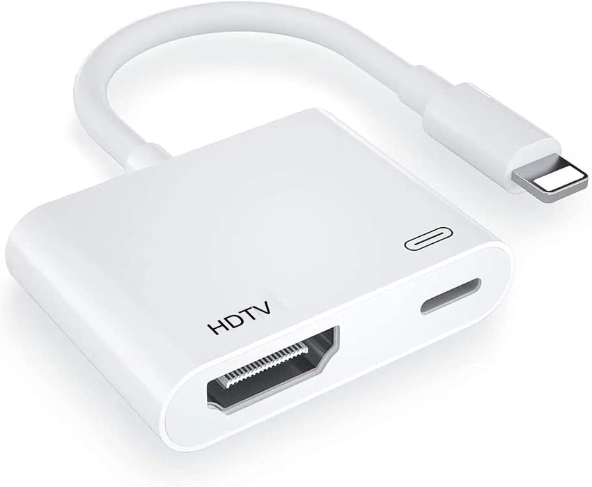 HDMI Adapter for iPhone and iPad, 1080P i-Phone to HDMI Adapter [Apple MFi Certified] Sync Screen Video & Audio Digital AV Converter for iPhone, iPad, iPod on HDTV/Projector/Monitor, No Power Need