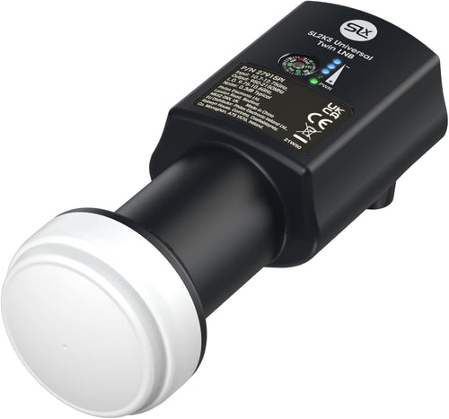 SLx Dual LNB with Built in Signal Finder, 4K Satellite HD 2 Output KU Band Universal for SKY HD/Freesat HD