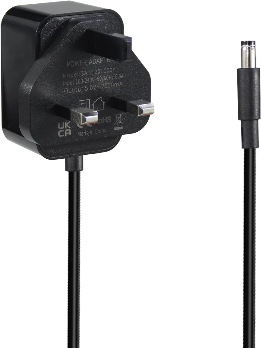 5V 2A Power Supply, Universal AC 100-240V to DC 5Volt 2Amp,10W Adapter Charger 5 Volt 2000Ma UK Plug fit for Android TV Box,LED Strip Lights, Electronic Devices, Router, DC Connector Jack 5.5mmx2.5mm