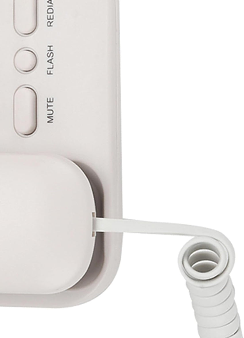 Cocoarm Corded Landline Phone, ABS Material, Wall/Table Mount, No Battery Required, UK Telephone Line (White)