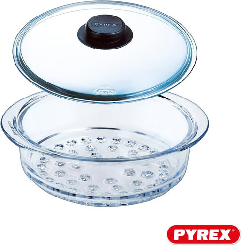 Pyrex Double Steam Basket with Lid ÃÂÃÂ¢ÃÂÃÂÃÂÃÂ 20cm Borosilicate Glass