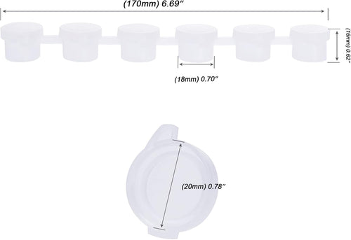 MOUYAT 200 Strips 1200 Pots Empty Paint Pots with Lids â Clear